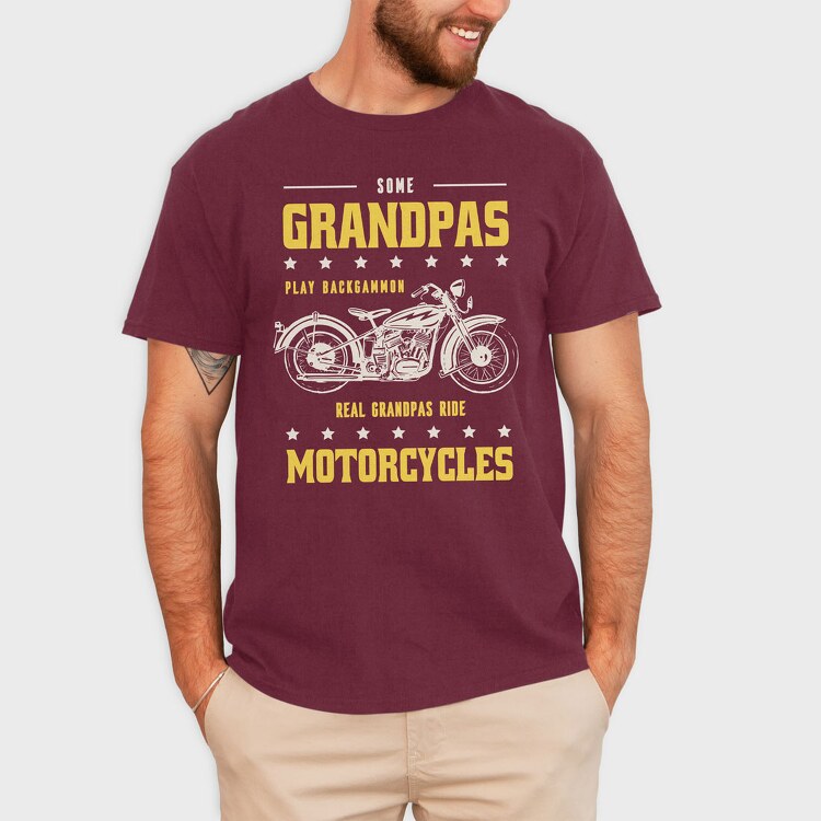 Real Graandpas Ride Motorcycles, Tricou Barbati (Unisex)