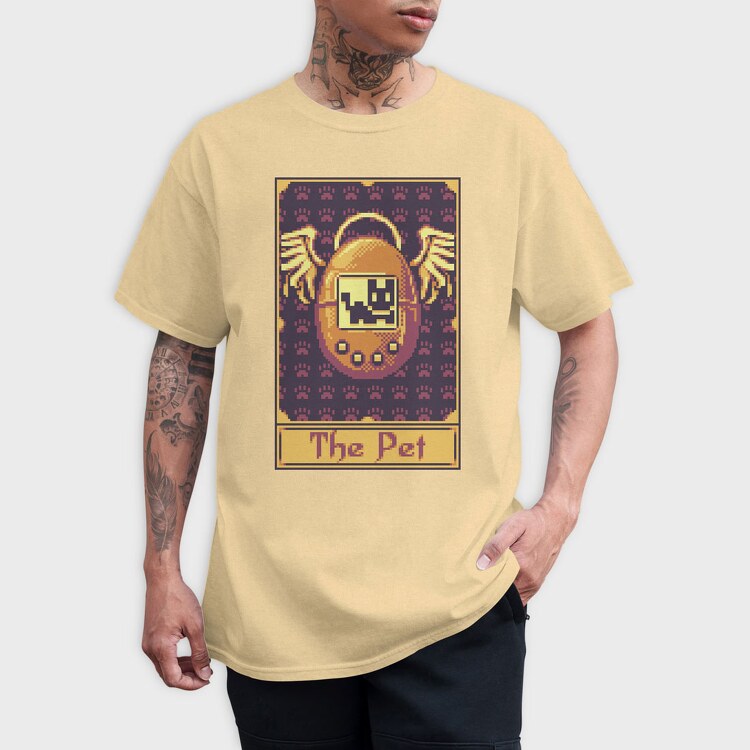 Pixelart Tarot Card the Pet, Tricou Barbati (Unisex)