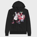 Snowmen Santa Drunk, Hanorac Oversize Barbati (Unisex)