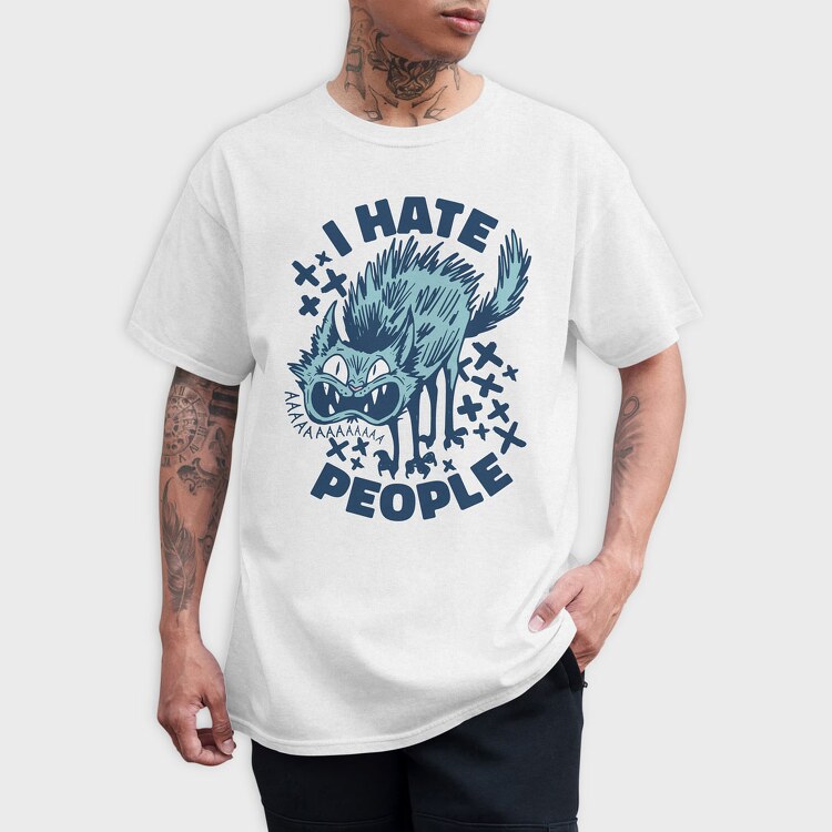 Cat I Hate People, Tricou Barbati (Unisex)