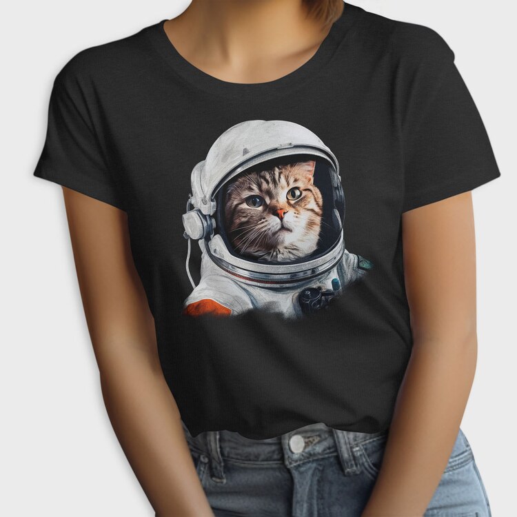 Realistic Astronaut Cat, Tricou Femei