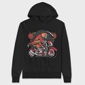 On My Way to Hell Death Bike, Hanorac Oversize Barbati (Unisex)