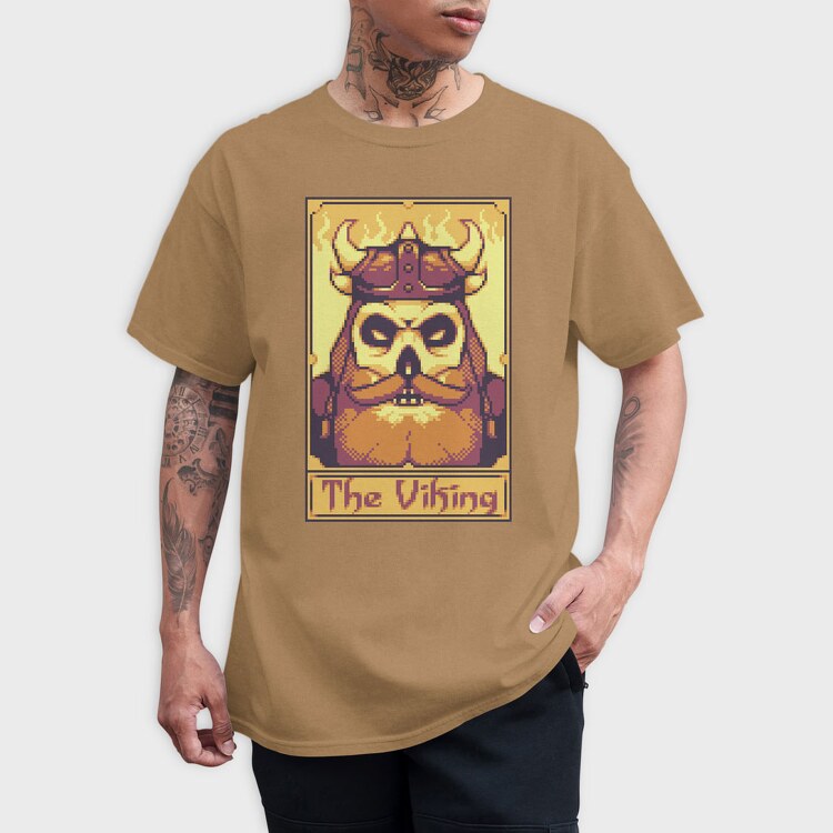 Pixelart Tarot Card the Viking, Tricou Barbati (Unisex)