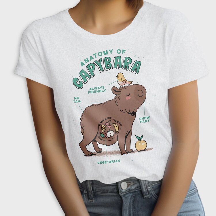 Cute Capybara Anatomy, Tricou Femei
