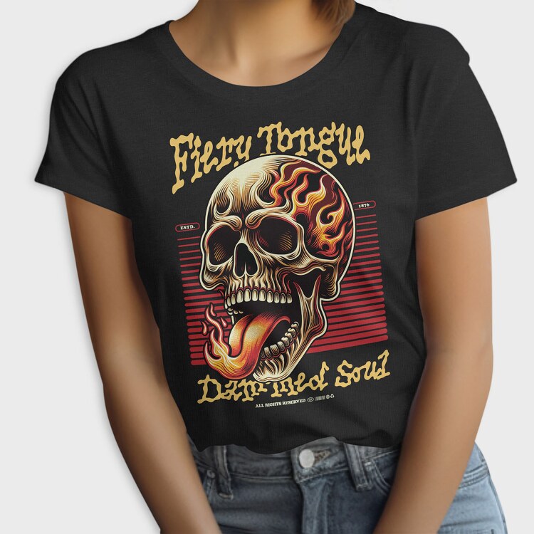 Skeleton Fiery Tongle, Tricou Femei