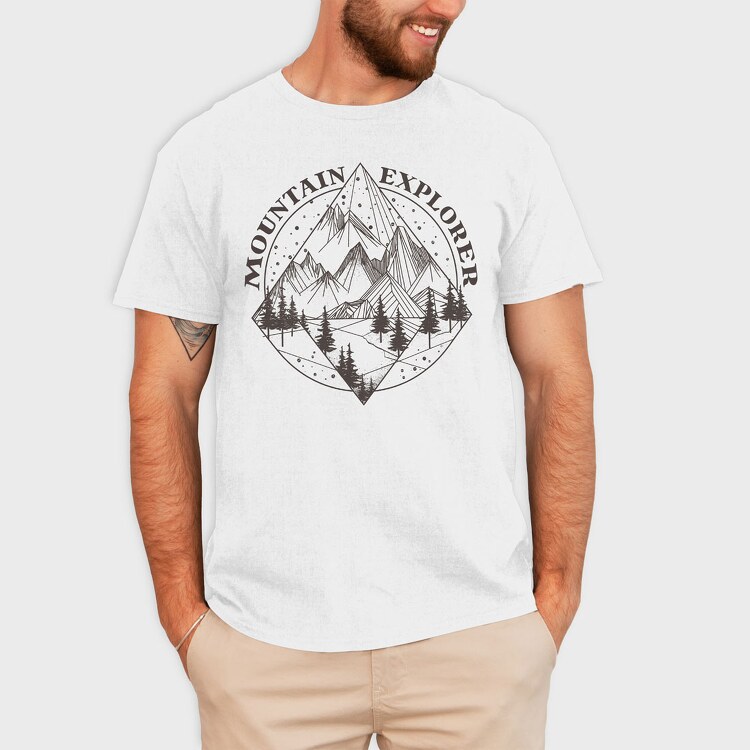 Mountain Explorer Lines, Tricou Barbati (Unisex)