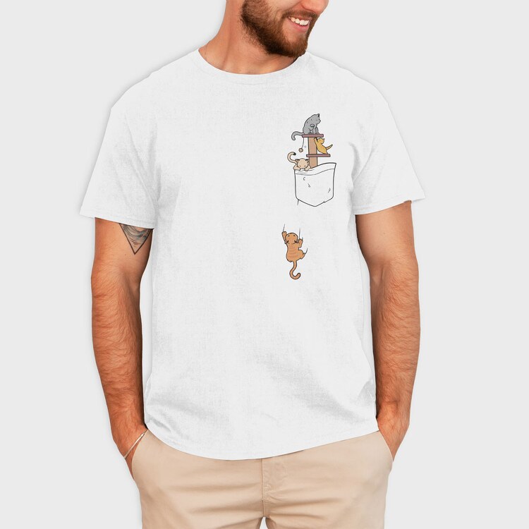 Pocket Cats, Tricou Barbati (Unisex)