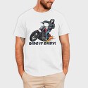 Skeleton Flames Moto, Tricou Barbati (Unisex)
