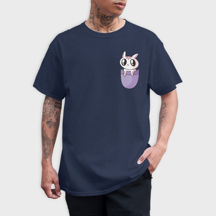 Pocket Cute Cat, Tricou Barbati (Unisex)