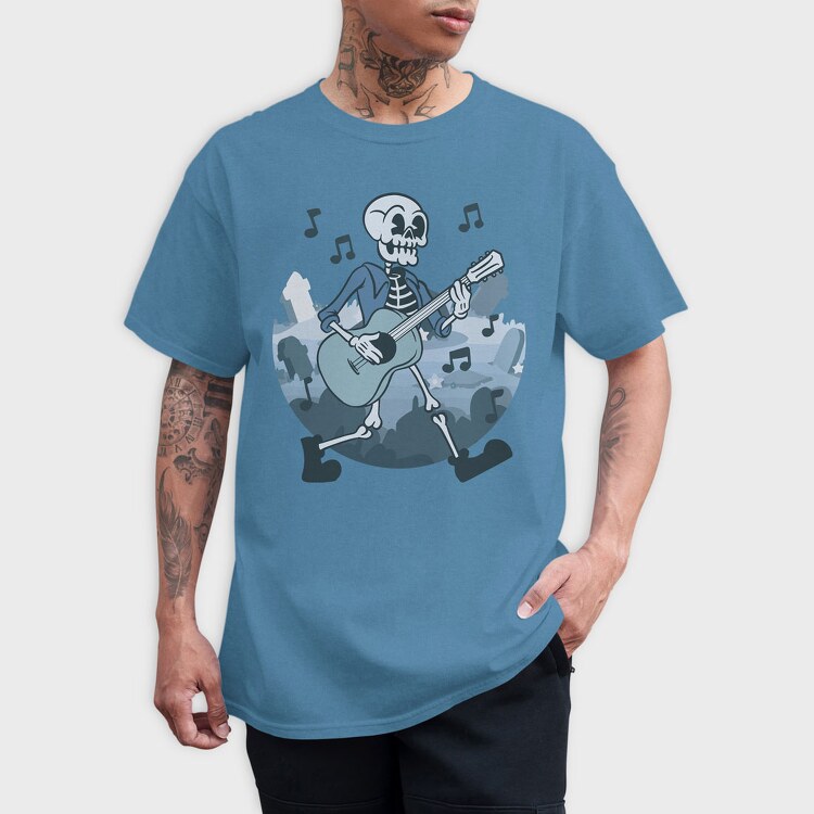 Skeleton Guitar, Tricou Barbati (Unisex)