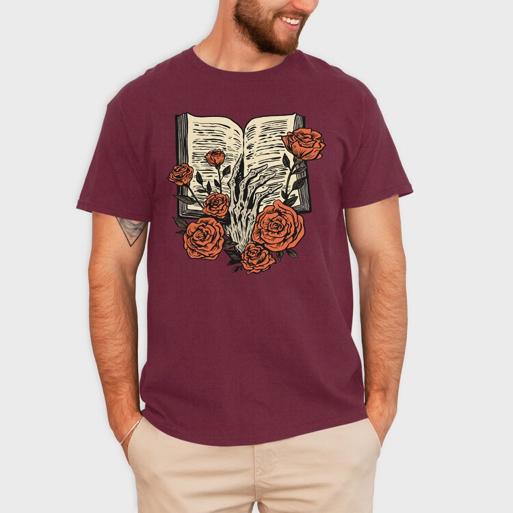 Skeleton Hand Book, Tricou Barbati (Unisex)