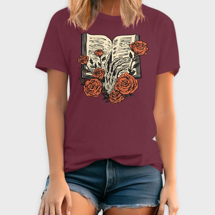 Skeleton Hand Book, Tricou Barbati (Unisex)