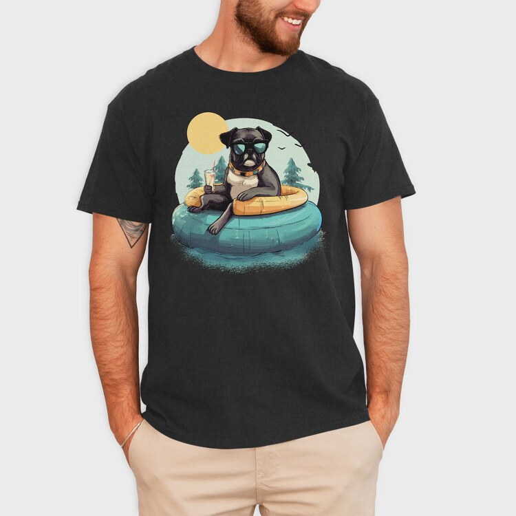 Pool Dog Summer, Tricou Barbati (Unisex)