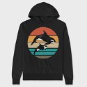 Orca Family Sunset, Hanorac Oversize Barbati (Unisex)