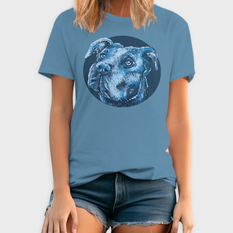 Portrait Pitbull, Tricou Barbati (Unisex)