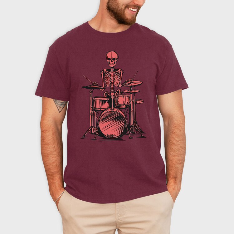 Red Skeleton Drummer, Tricou Barbati (Unisex)
