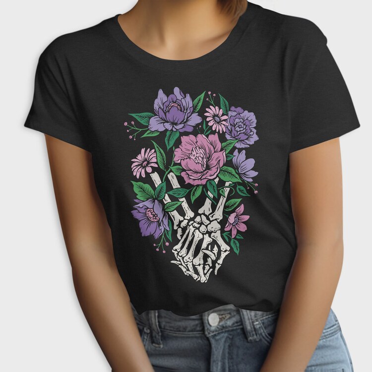Skeleton Hands Flower, Tricou Femei