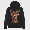 Reindeer Christmas Funny, Hanorac Oversize Barbati (Unisex)
