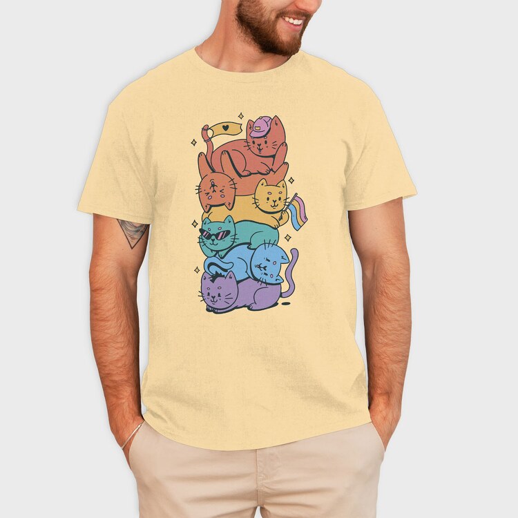 Pride Stack of Cats, Tricou Barbati (Unisex)