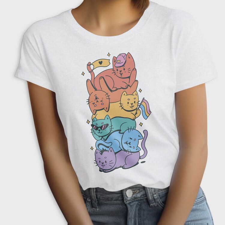 Pride Stack of Cats, Tricou Femei