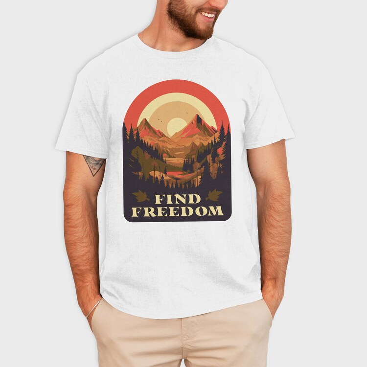 Mountain Sun Find Freedom, Tricou Barbati (Unisex)