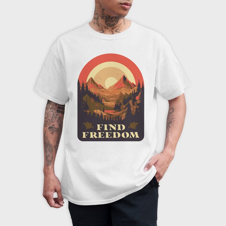 Mountain Sun Find Freedom, Tricou Barbati (Unisex)