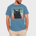 Retro Black Cat, Tricou Barbati (Unisex)