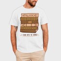 Retro Book Tower, Tricou Barbati (Unisex)