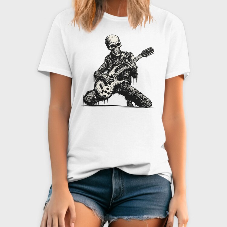 Skeleton Playing Electric Guitar, Tricou Barbati (Unisex)