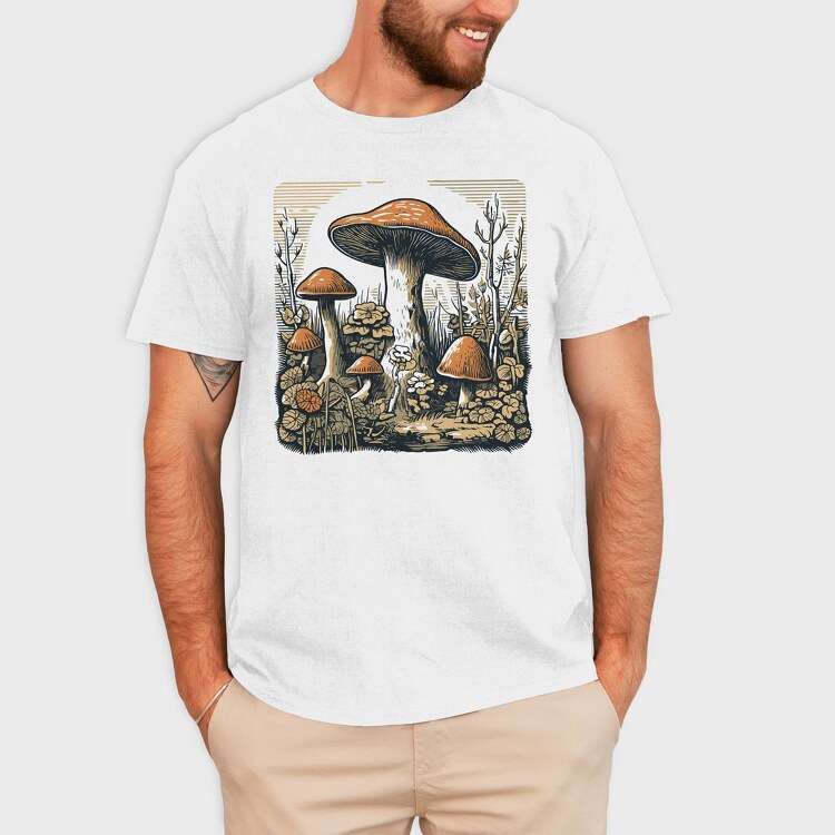 Retro Funghi, Tricou Barbati (Unisex)