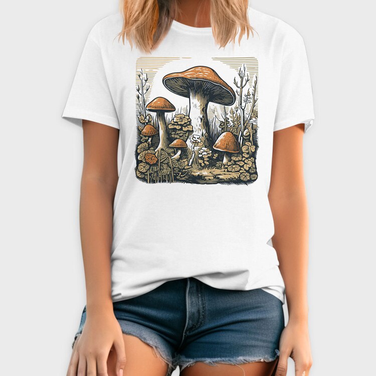 Retro Funghi, Tricou Barbati (Unisex)