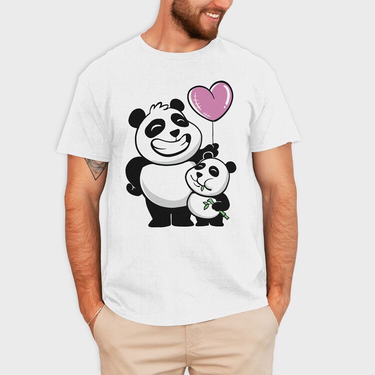 Panda Bears Balloon, Tricou Barbati (Unisex)