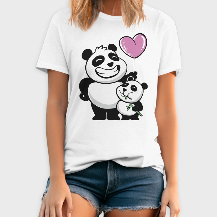 Panda Bears Balloon, Tricou Barbati (Unisex)