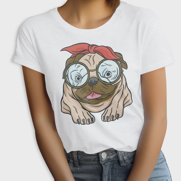 Pug With Glasses, Tricou Femei
