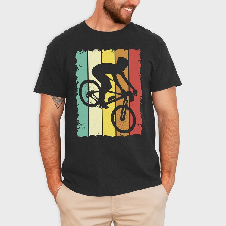 Retro Mountain Biker, Tricou Barbati (Unisex)