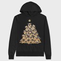Pugs Christmas Tree, Hanorac Oversize Barbati (Unisex)