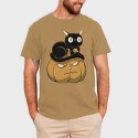 Pumpkin and Cute Black Cat, Tricou Barbati (Unisex)