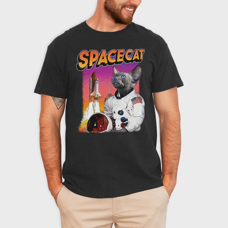Space Sphynx Cat, Tricou Barbati (Unisex)