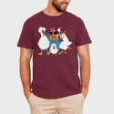 Rooster Cartoon Chickens, Tricou Barbati (Unisex)