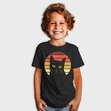 Retro Sunset Cat, Tricou Copii