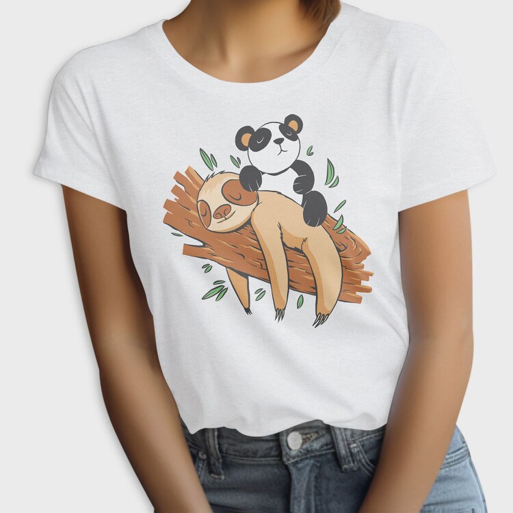 Panda Sloth Lazy, Tricou Femei