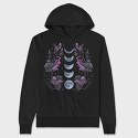 Purple Flowers Dark Moon, Hanorac Oversize Barbati (Unisex)