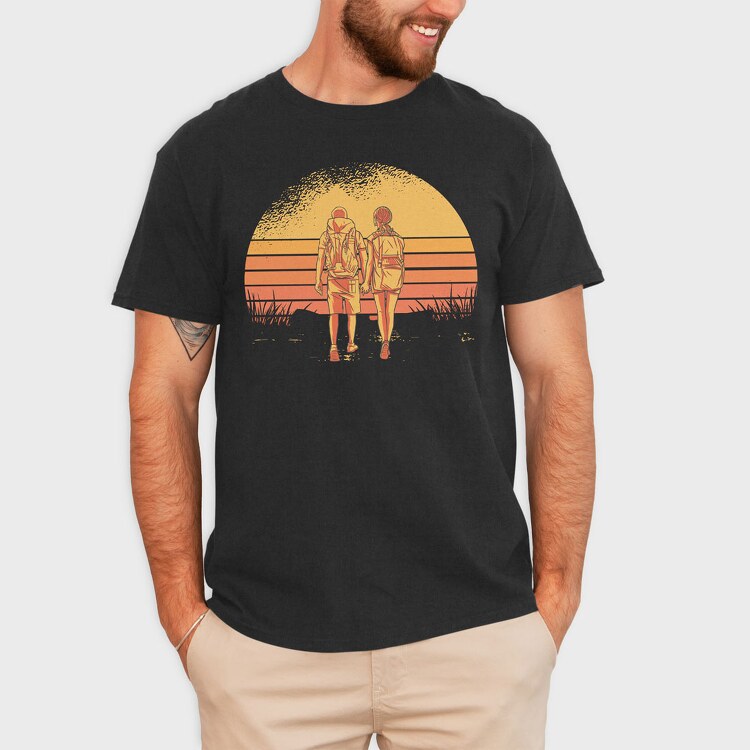 Partner Retro Sunset, Tricou Barbati (Unisex)