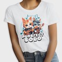 Purrfect Solo Cats Guitar, Tricou Femei