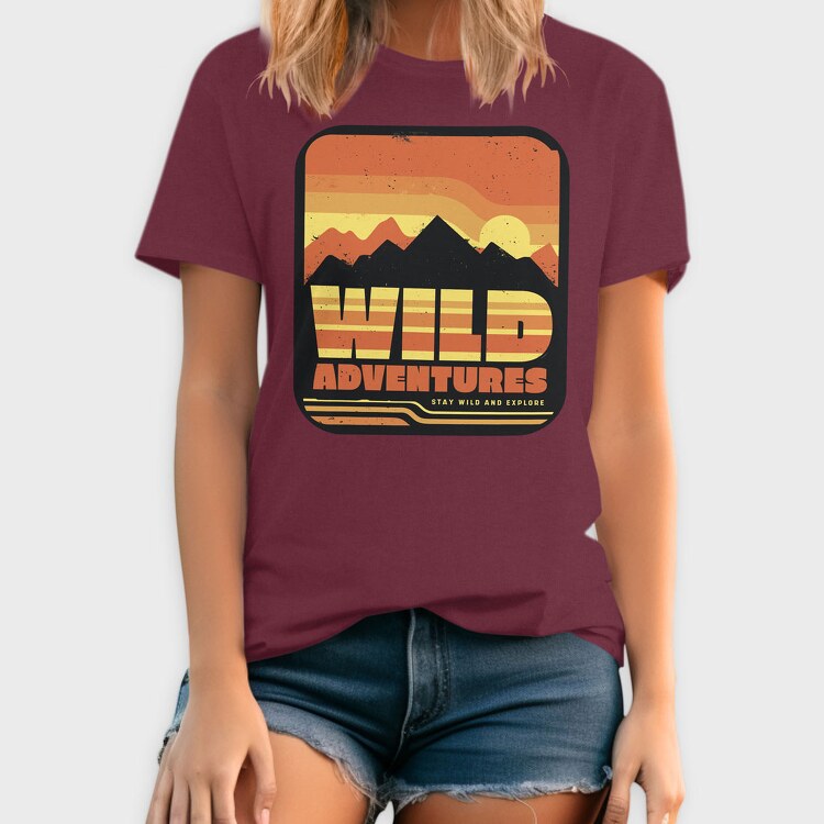Retro Sunset Wild Adventures, Tricou Barbati (Unisex)