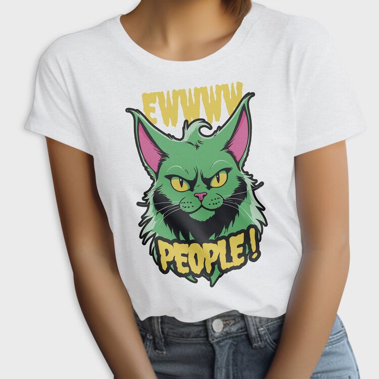 Ew People Green Cat, Tricou Femei
