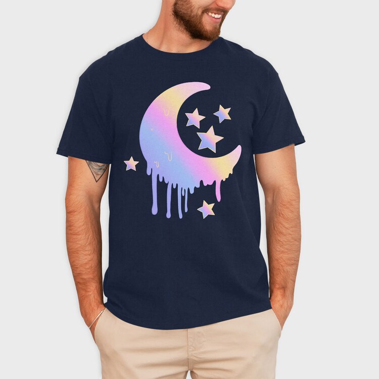 Pastel Moon, Tricou Barbati (Unisex)