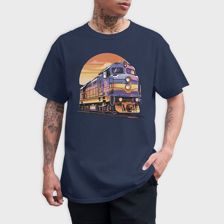 Retro Train, Tricou Barbati (Unisex)