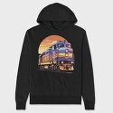 Retro Train, Hanorac Oversize Barbati (Unisex)