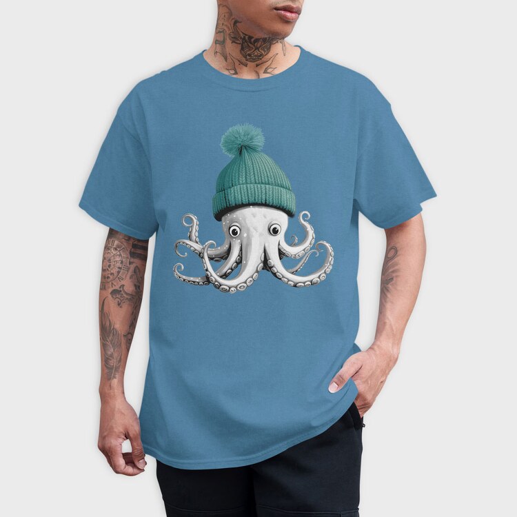 Octopus Winter Hat, Tricou Barbati (Unisex)
